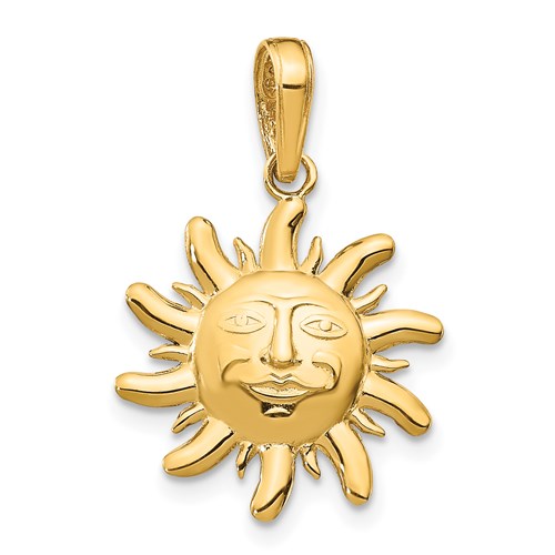 14k Polished Small Sun Charm