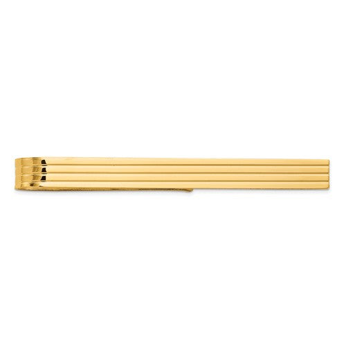 10k Men's Grooved Tie Bar