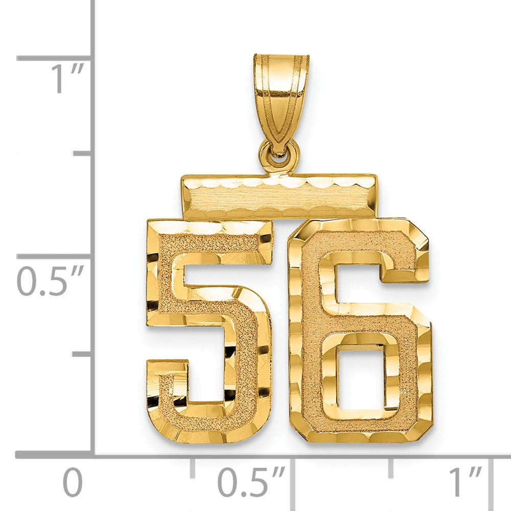 14k Medium Diamond-cut Number 56 Charm