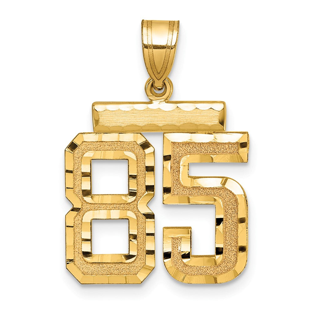 14k Medium Diamond-cut Number 85 Charm