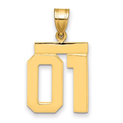 10k Medium Polished Number 01 Charm