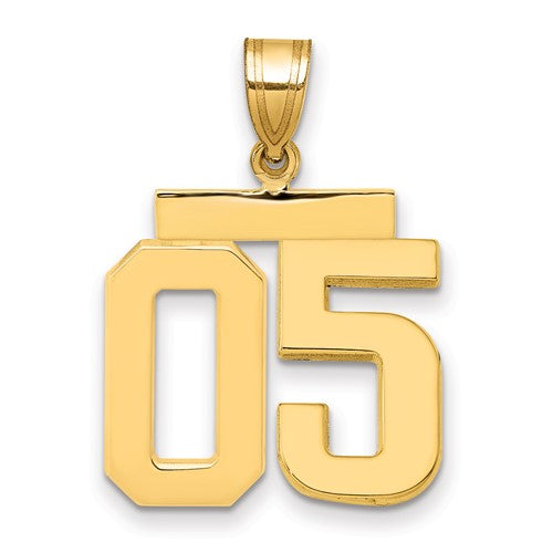 10k Medium Polished Number 05 Charm