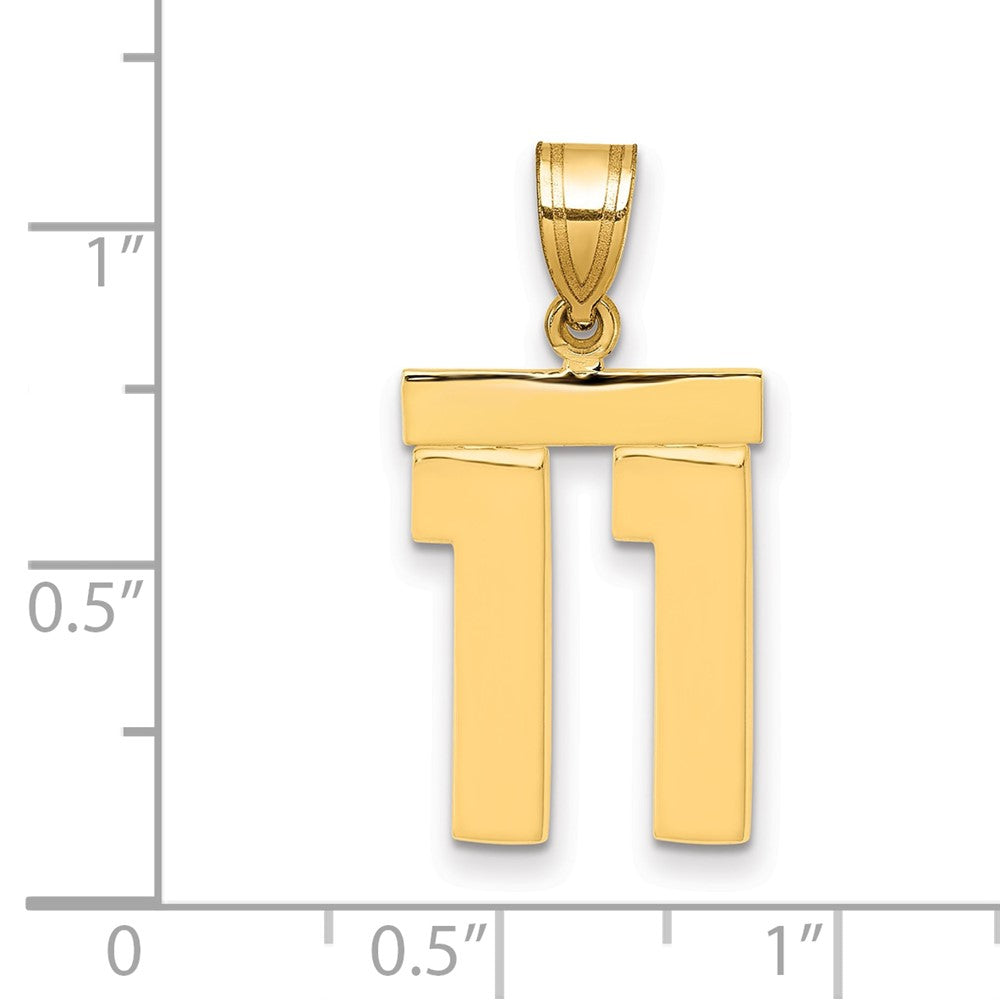 10k Medium Polished Number 11 Charm