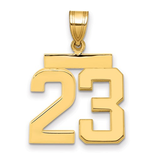 10k Medium Polished Number 23 Charm