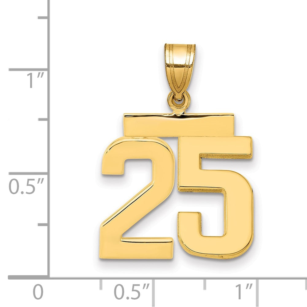 10k Medium Polished Number 25 Charm