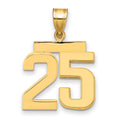 10k Medium Polished Number 25 Charm