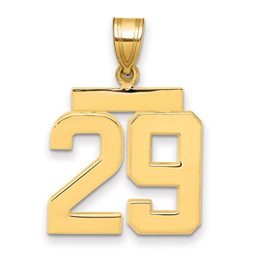 10k Medium Polished Number 29 Charm