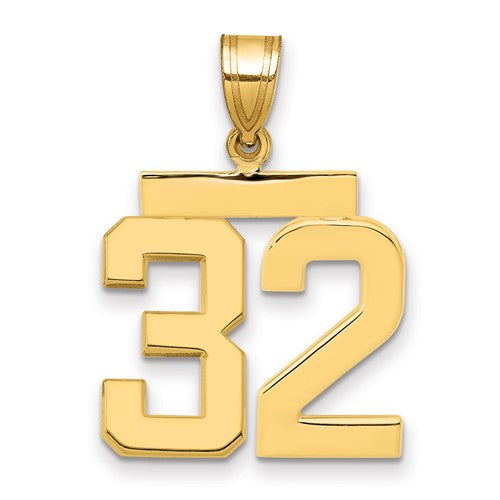 10k Medium Polished Number 32 Charm
