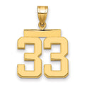 10k Medium Polished Number 33 Charm