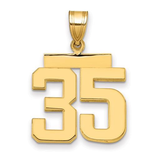 10k Medium Polished Number 35 Charm