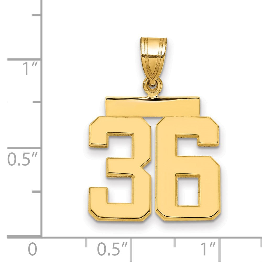 10k Medium Polished Number 36 Charm
