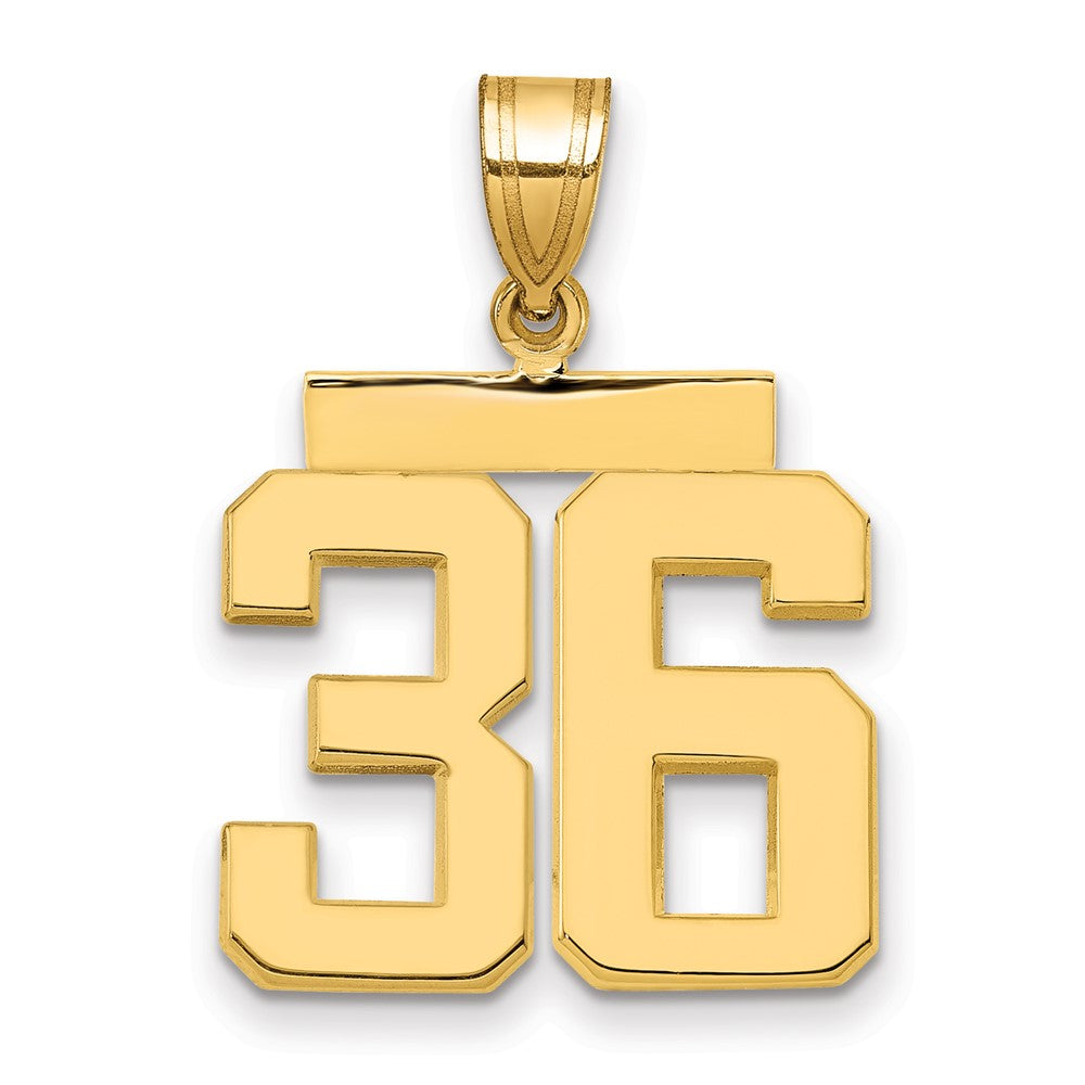 10k Medium Polished Number 36 Charm
