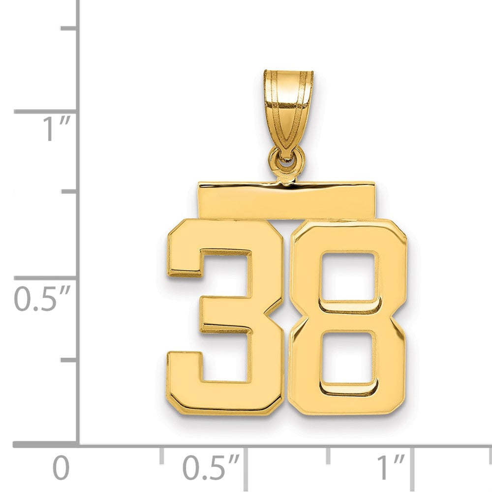 14k Medium Polished Number 38 Charm