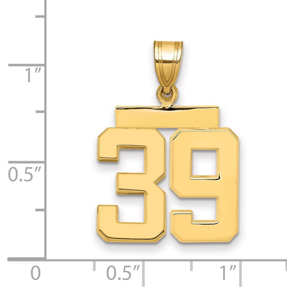 10k Medium Polished Number 39 Charm