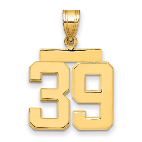10k Medium Polished Number 39 Charm