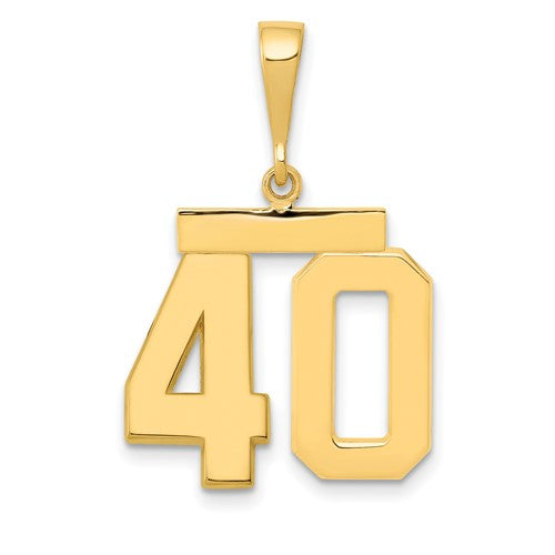 10k Medium Polished Number 40 Charm