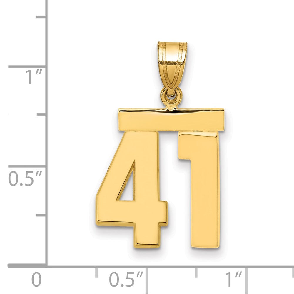 10k Medium Polished Number 41 Charm