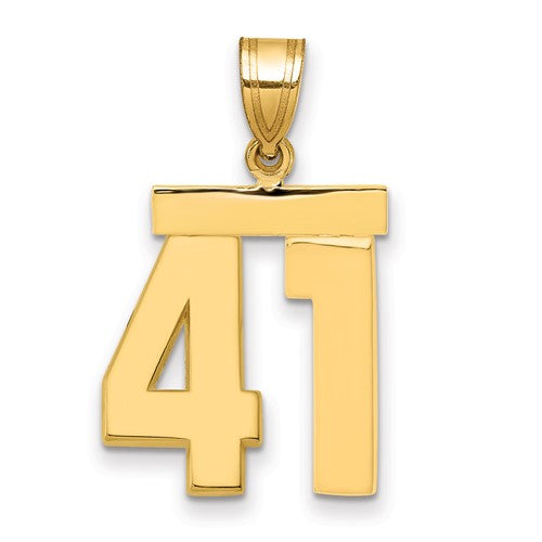 10k Medium Polished Number 41 Charm
