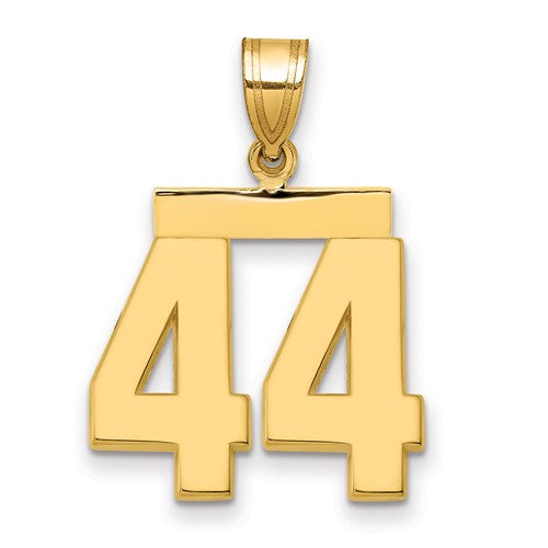 10k Medium Polished Number 44 Charm
