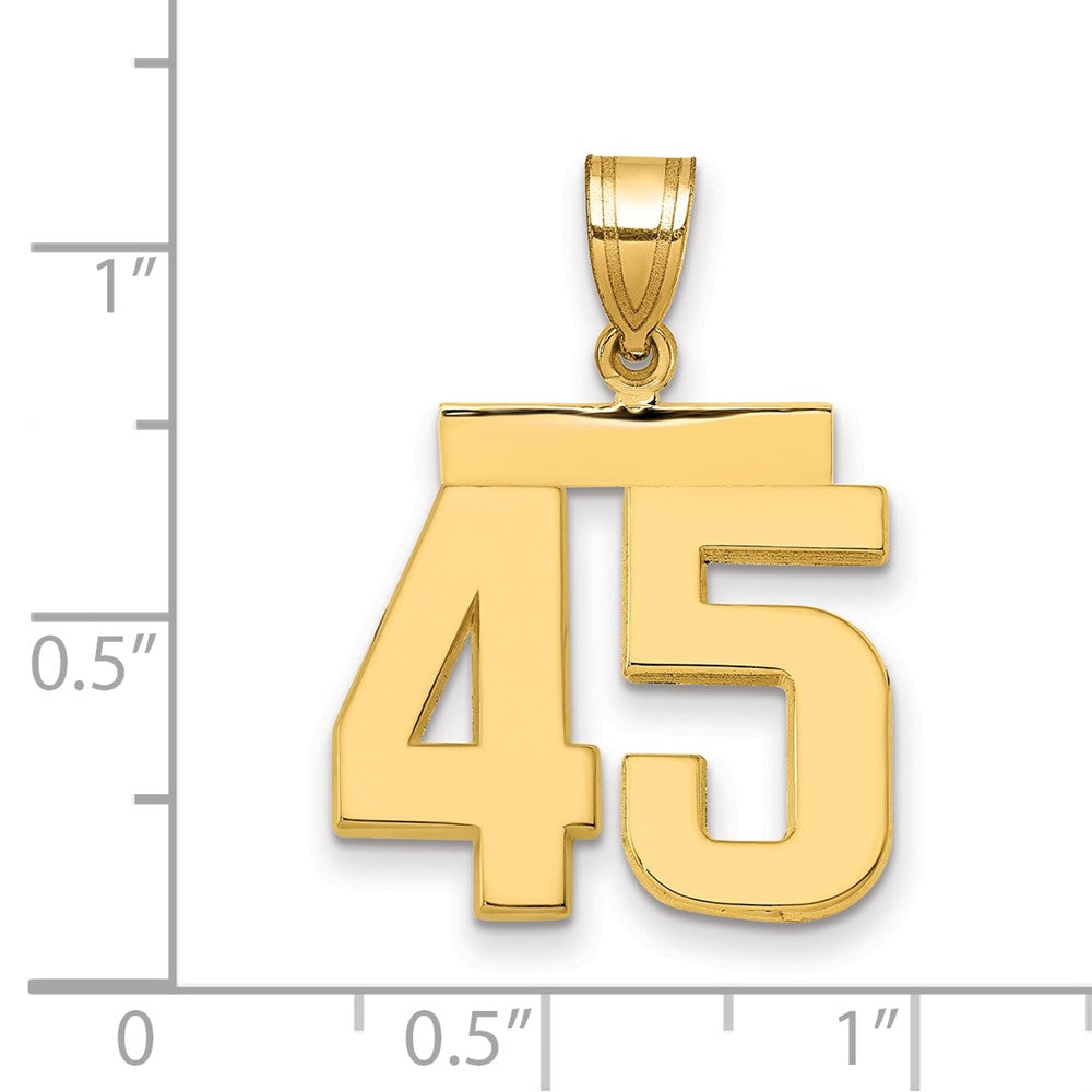 10k Medium Polished Number 45 Charm