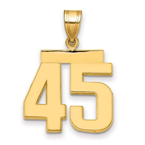 10k Medium Polished Number 45 Charm