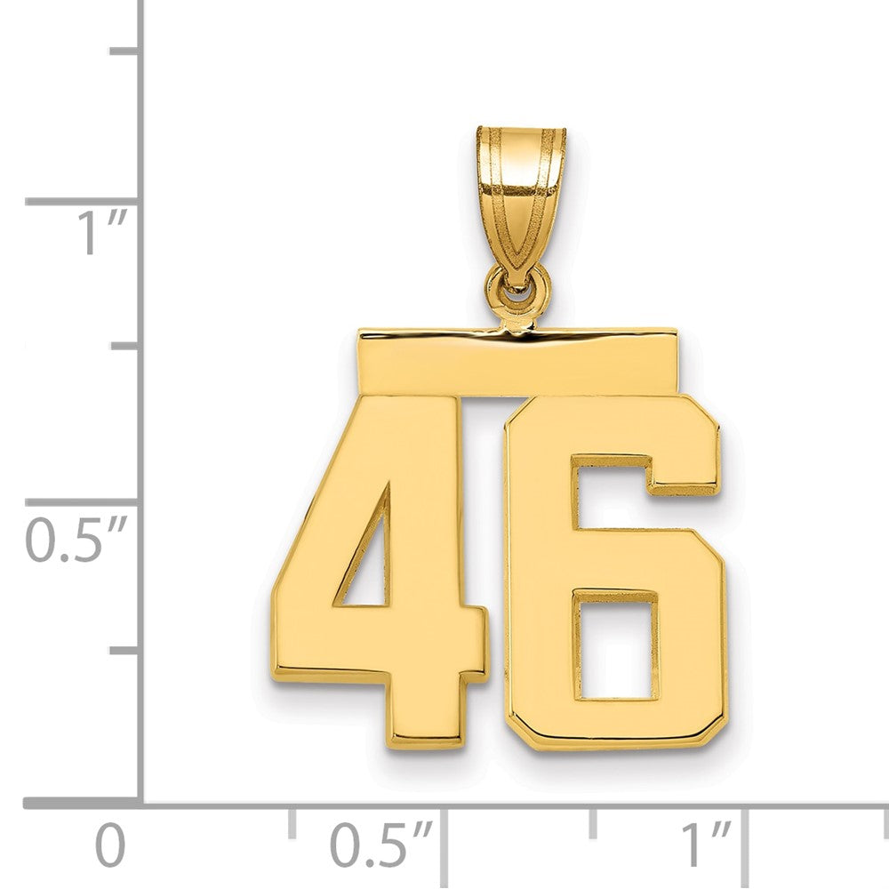 10k Medium Polished Number 46 Charm