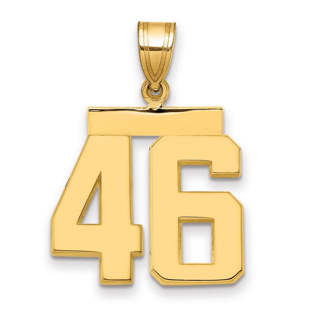 10k Medium Polished Number 46 Charm