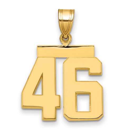 10k Medium Polished Number 46 Charm