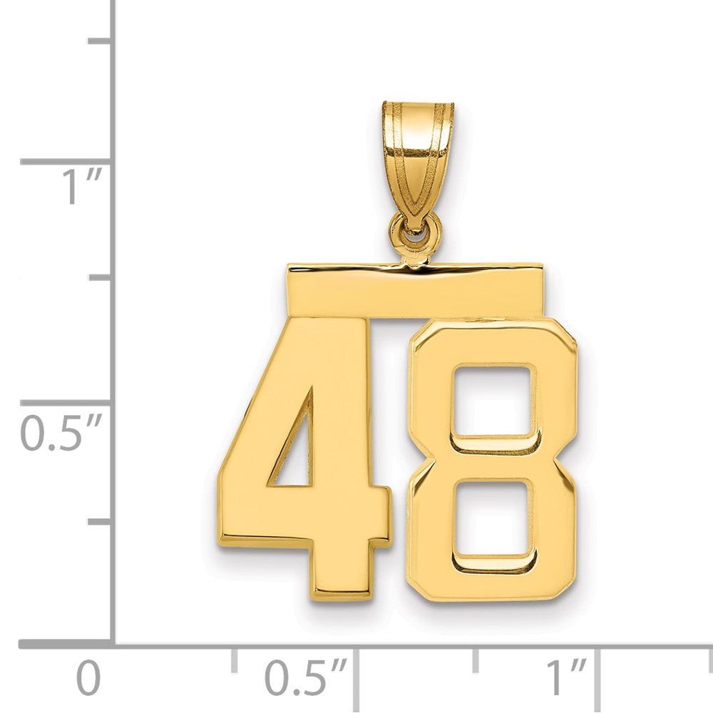 10k Medium Polished Number 48 Charm