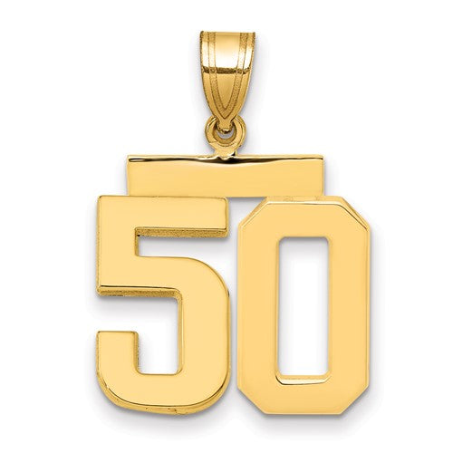 14k Medium Polished Number 50 Charm