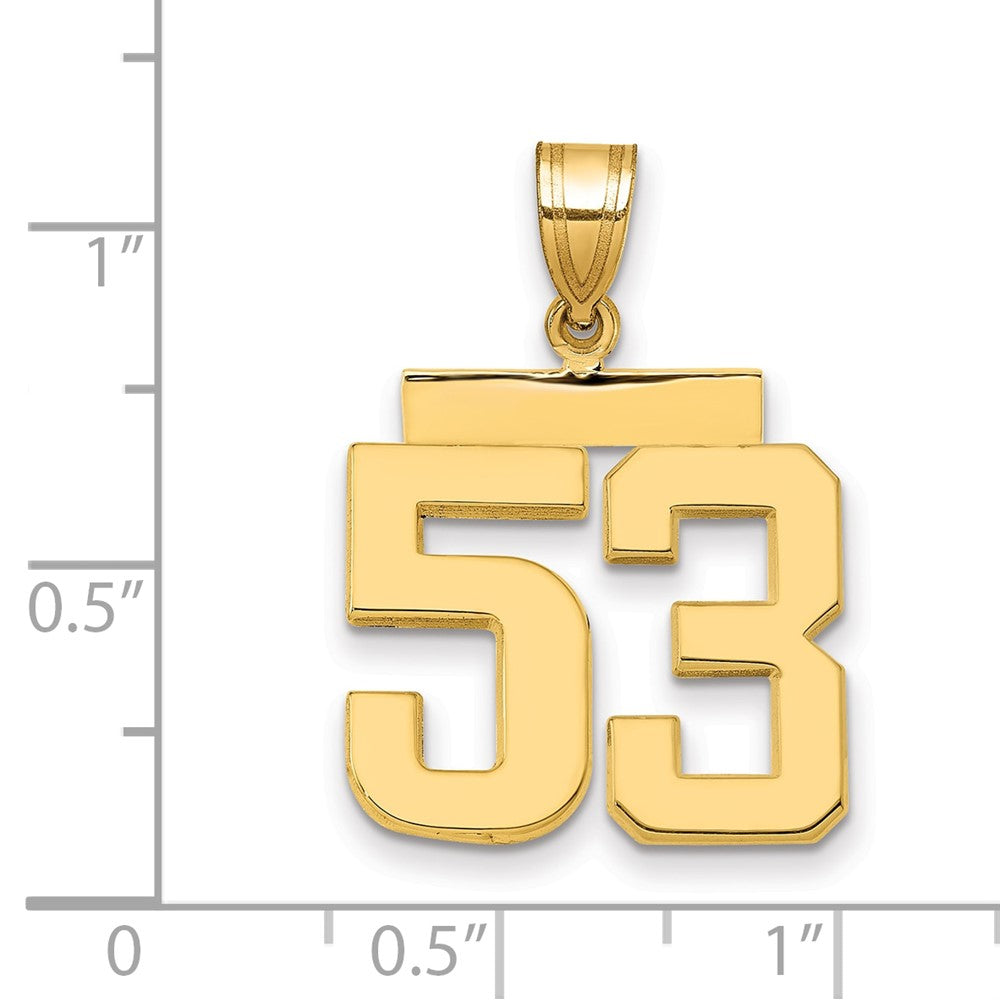 10k Medium Polished Number 53 Charm