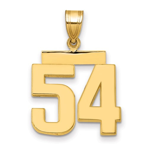 10k Medium Polished Number 54 Charm
