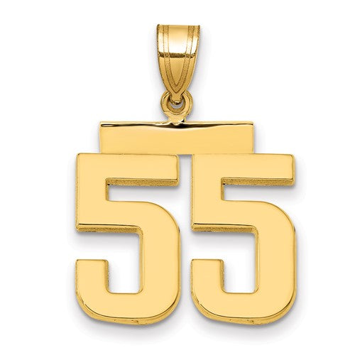10k Medium Polished Number 55 Charm