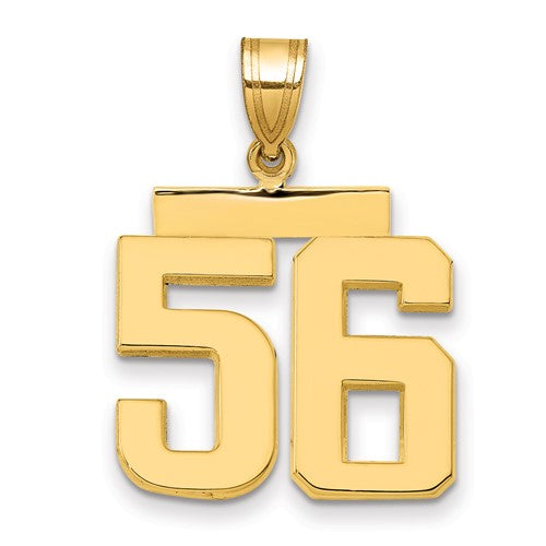 10k Medium Polished Number 56 Charm