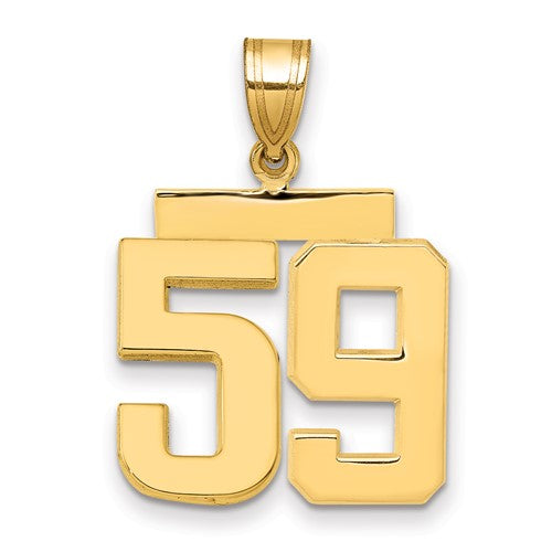 10k Medium Polished Number 59 Charm