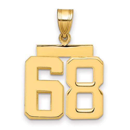 14k Medium Polished Number 68 Charm