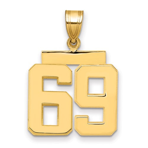 10k Medium Polished Number 69 Charm
