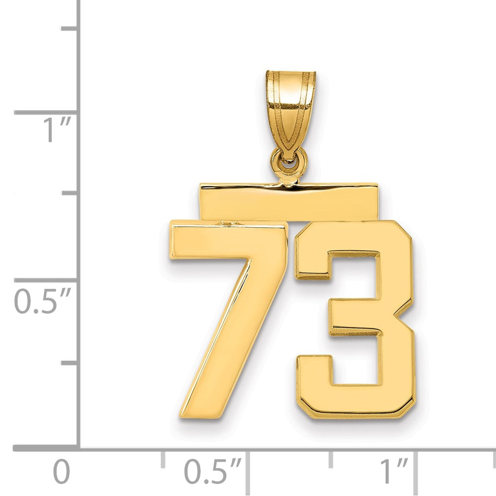10k Medium Polished Number 73 Charm