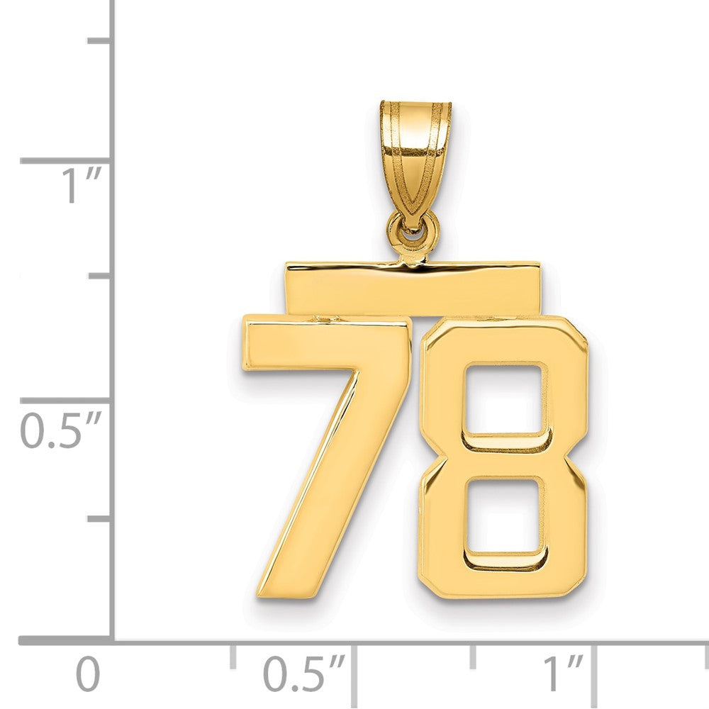 10k Medium Polished Number 78 Charm