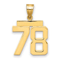 10k Medium Polished Number 78 Charm