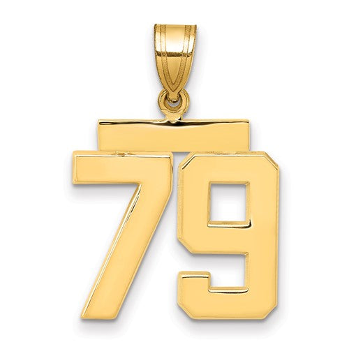 10k Medium Polished Number 79 Charm