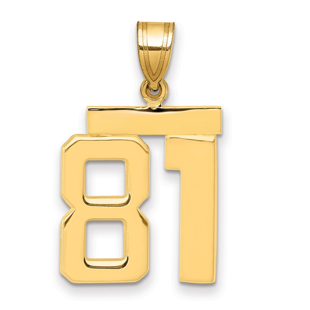 10k Medium Polished Number 81 Charm