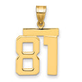 10k Medium Polished Number 81 Charm