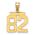 10k Medium Polished Number 82 Charm
