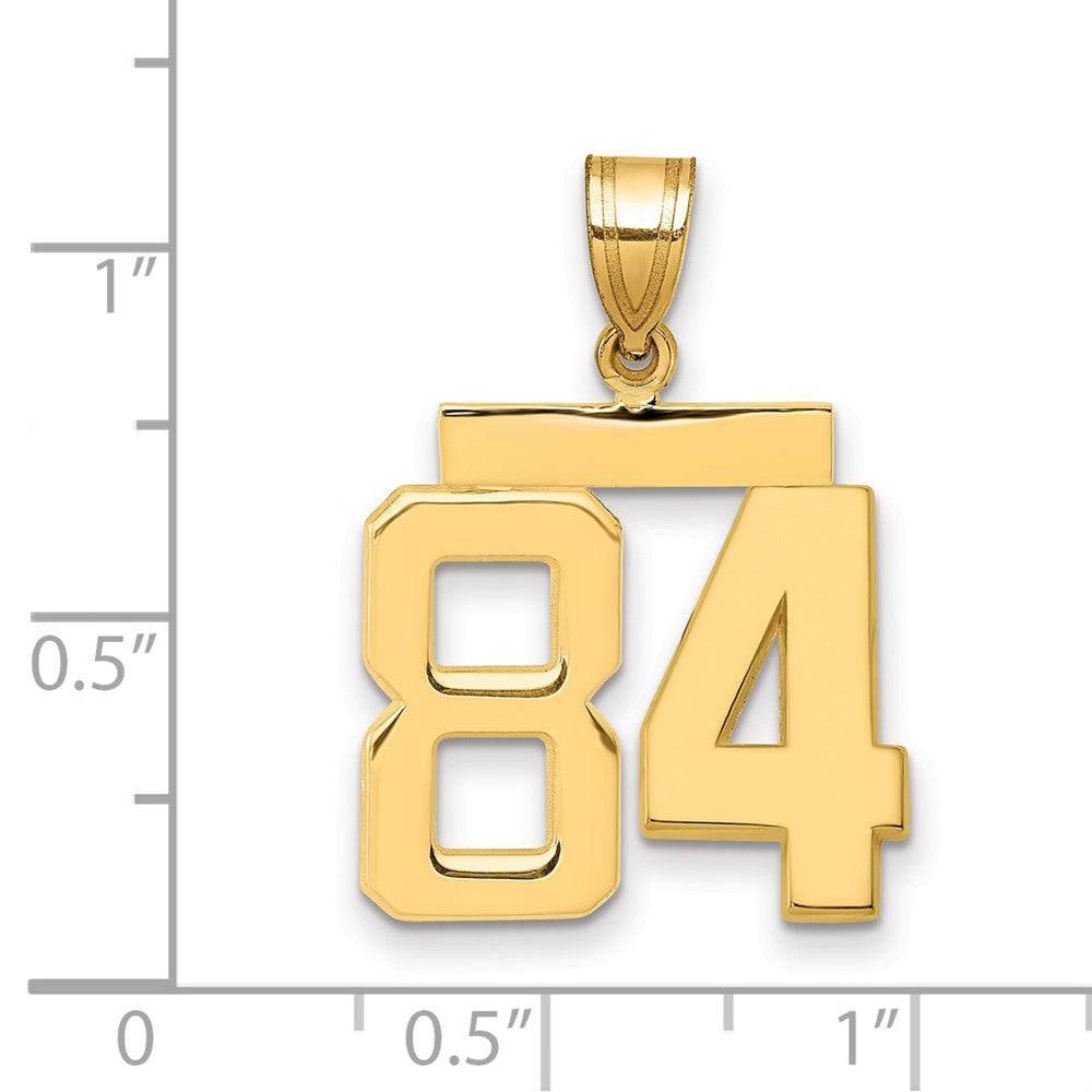 10k Medium Polished Number 84 Charm