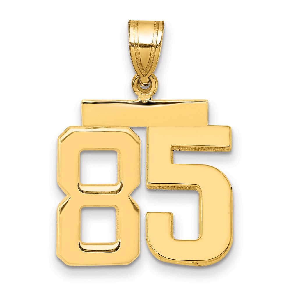 10k Medium Polished Number 85 Charm