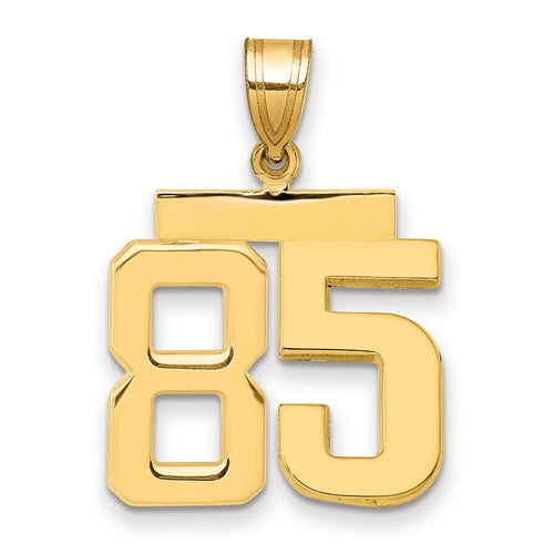 10k Medium Polished Number 85 Charm