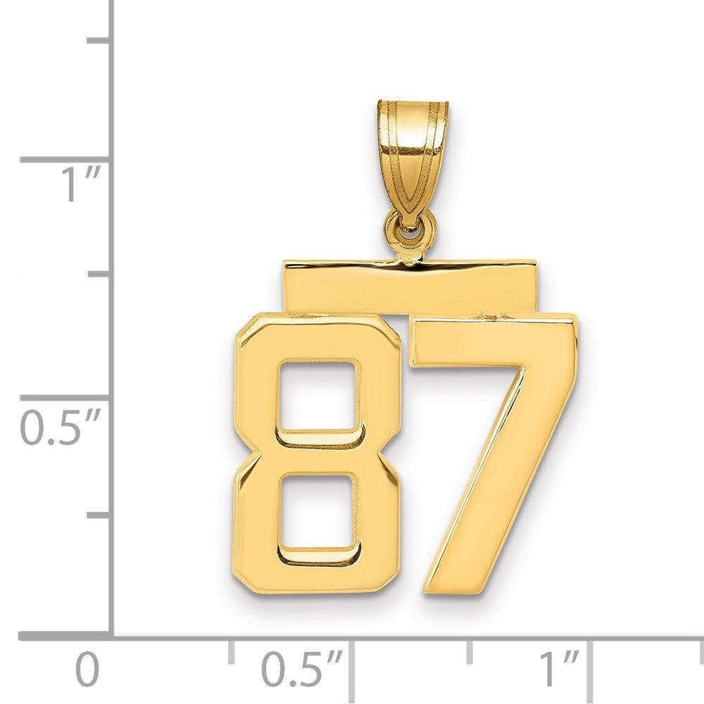 10k Medium Polished Number 87 Charm