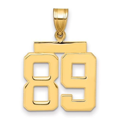 10k Medium Polished Number 89 Charm