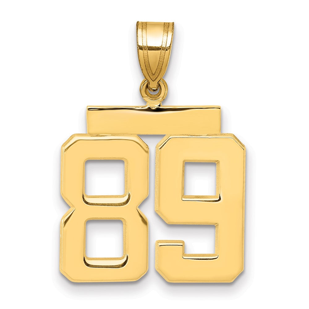 10k Medium Polished Number 89 Charm